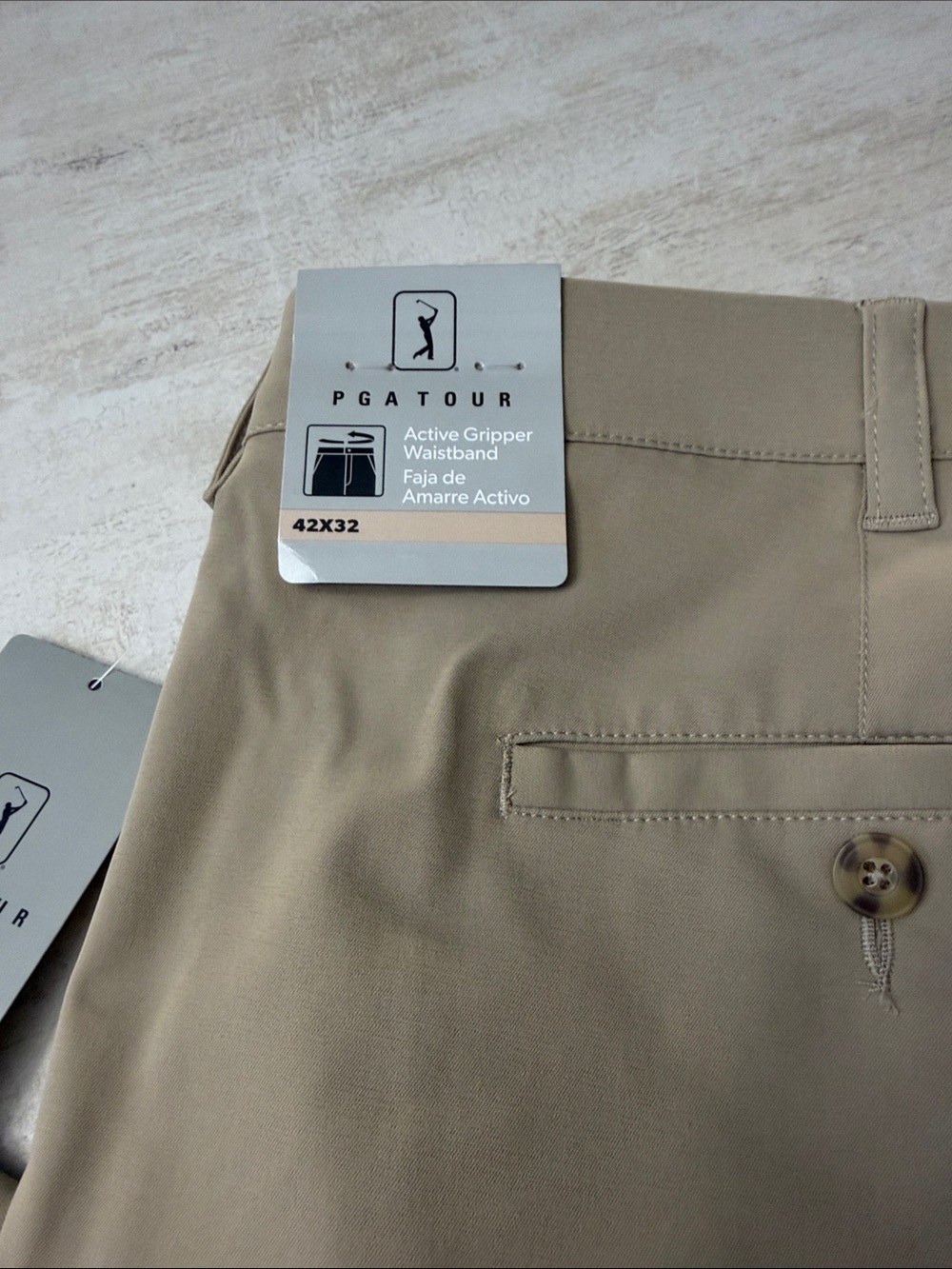 PGA TOUR Beige/Tan Performance Golf Pants. 42x32